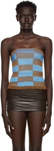 Blue & Brown Montego Chess Top: image 1