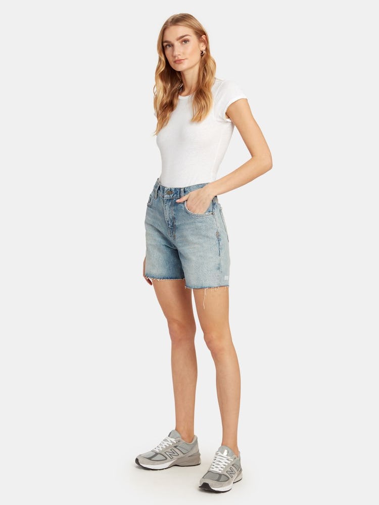 Racer High Rise Cutoff Shorts: additional image