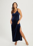 Velvet Evening Maternity Dress: image 1