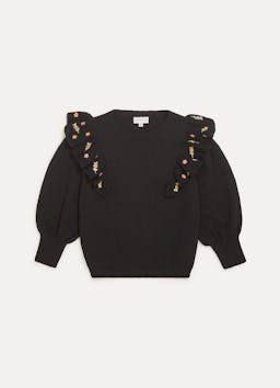 Louise Embroidered Ruffle Sweater: additional image