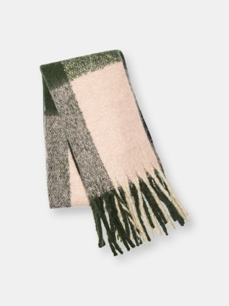 Plaid Fringed Blanket Scarf | Beetle: image 1