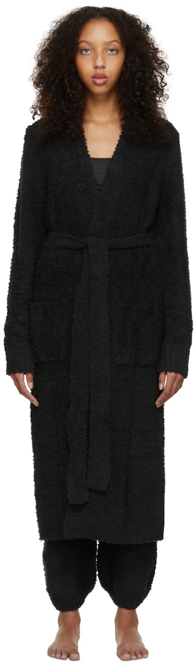 Black Cozy Knit Robe: image 1