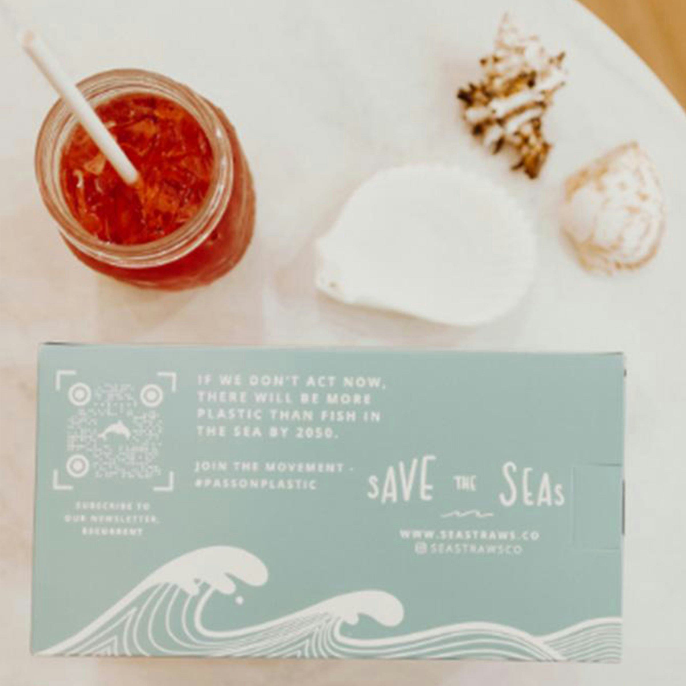 SeaStraws BlueBox White Pack of 300: image 1