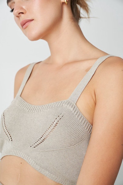 Knitted Wide Strap Bralette: image 1