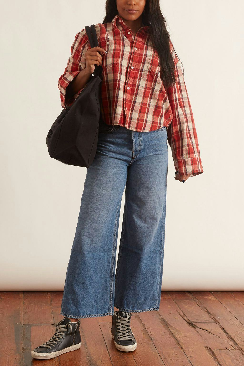 Maya High Rise Ankle Wide Leg Jean in Celestial: image 1