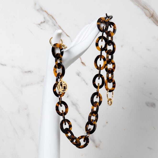 Tortoiseshell Oval Link Acetate Chain: image 1