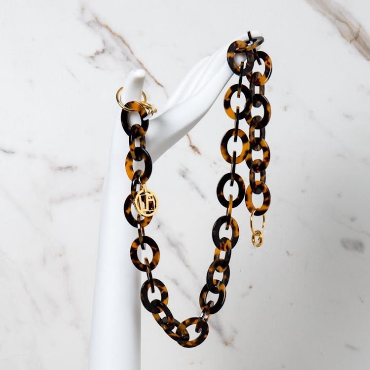 Tortoiseshell Oval Link Acetate Chain: image 1
