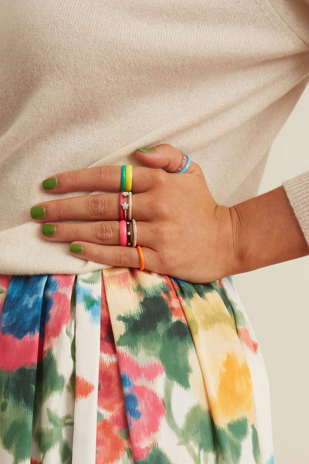 Unicorn Rainbow Enamel Ring in Cloudless Sky: image 1