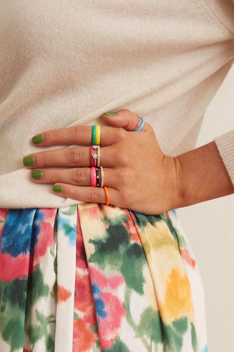 Unicorn Rainbow Enamel Ring in Cloudless Sky: image 1