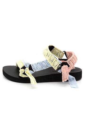 Trekky Sandal in Mixed Lace: image 1