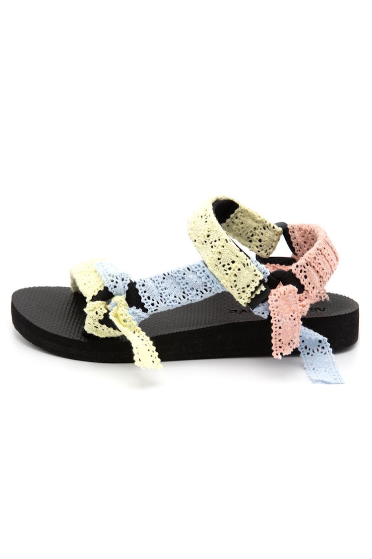 Trekky Sandal in Mixed Lace: image 1