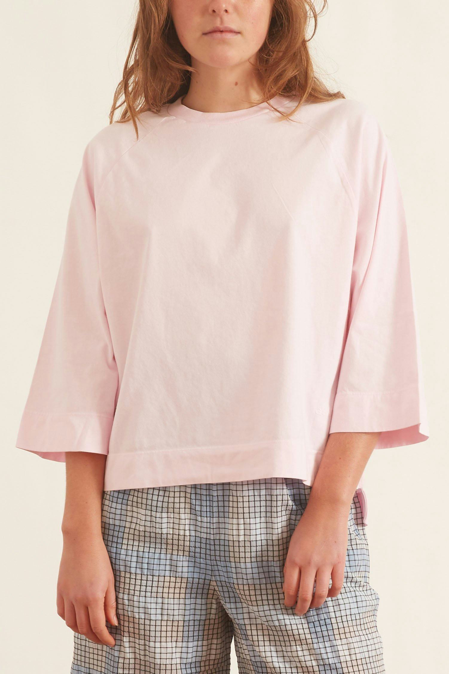 Basic Cotton Jersey Top in Pale Lilac: image 1