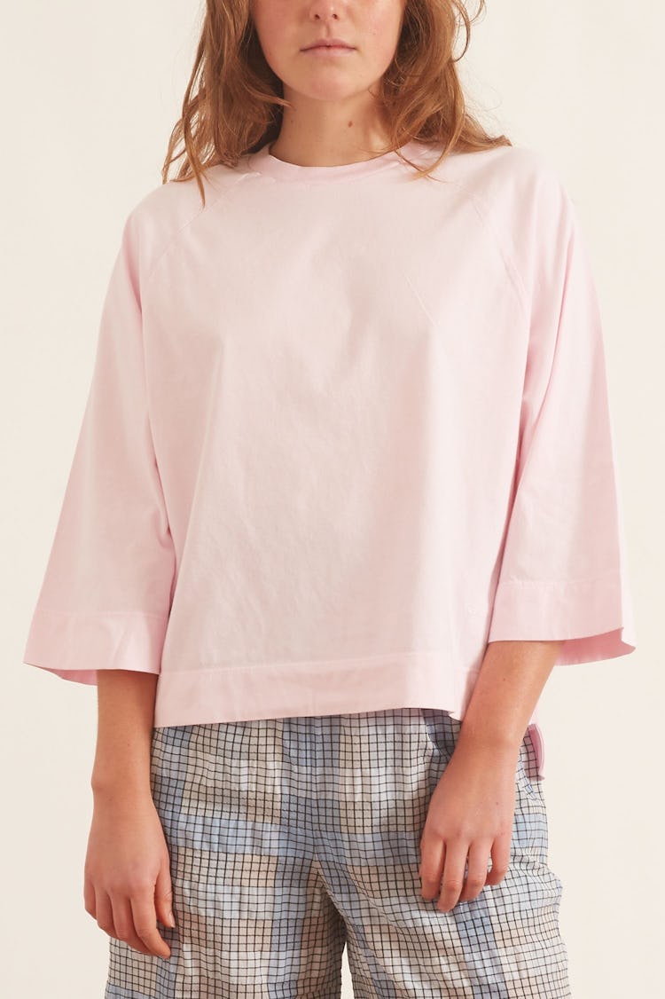 Basic Cotton Jersey Top in Pale Lilac: image 1