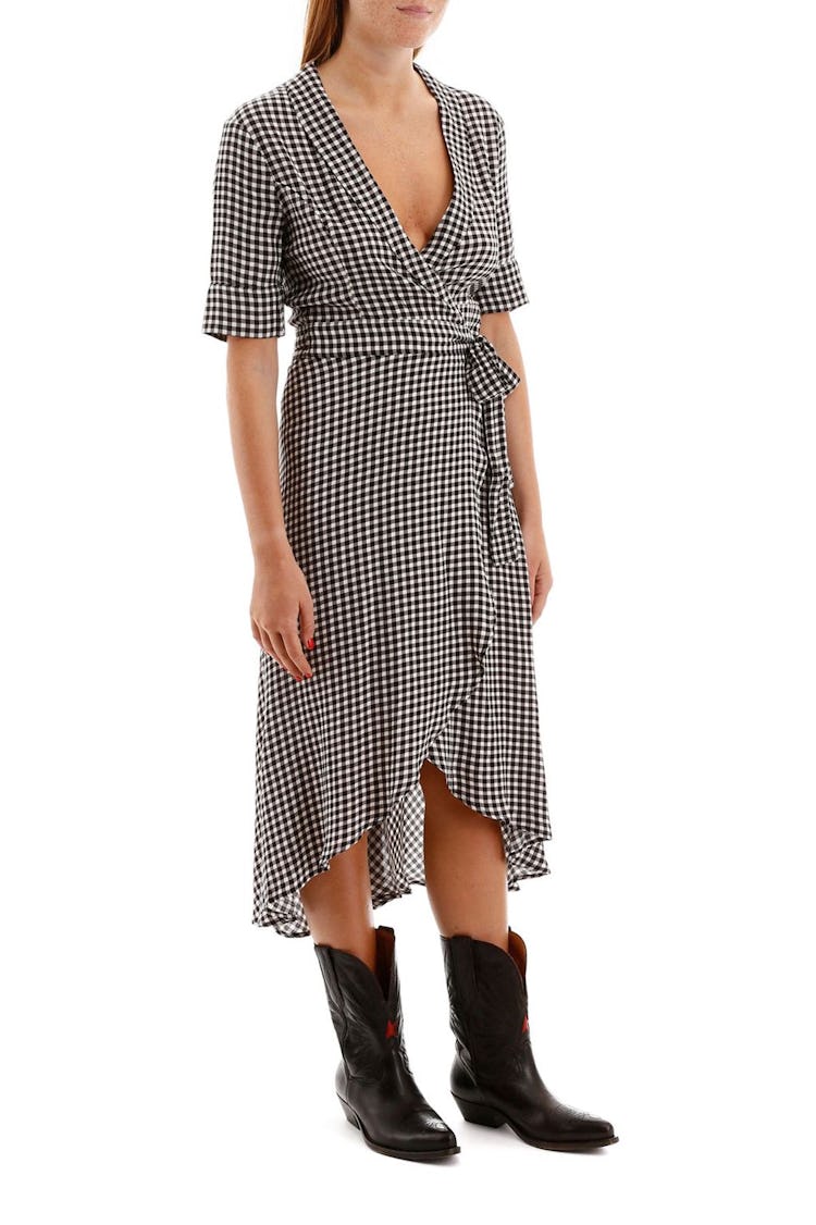 Ganni Vichy Wrap Dress: image 1