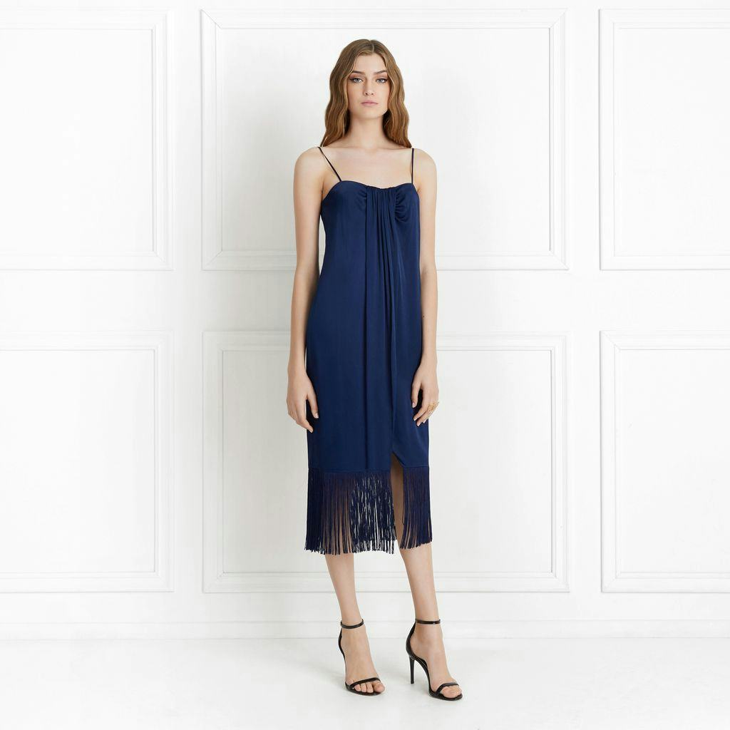 Brighton Wrap-Effect Fringed Midi Dress: image 1