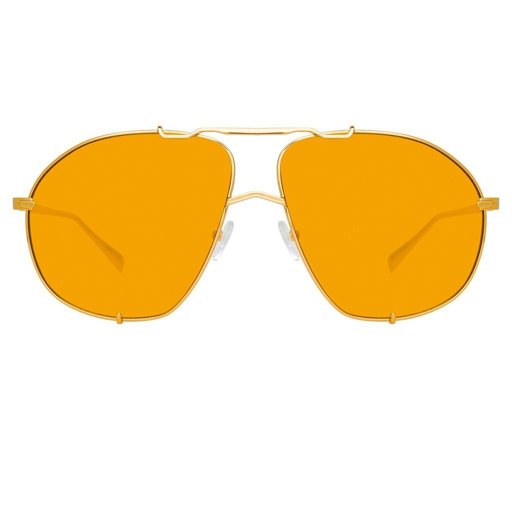 The Attico Mina Oversized Sunglasses in Yellow Gold and Orange: image 1