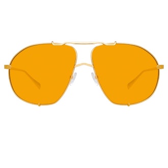 The Attico Mina Oversized Sunglasses in Yellow Gold and Orange: image 1