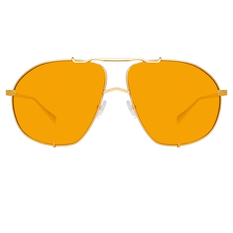 The Attico Mina Oversized Sunglasses in Yellow Gold and Orange: image 1