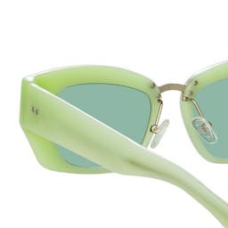 Dries Van Noten 202 Round Sunglasses in Green: image 1
