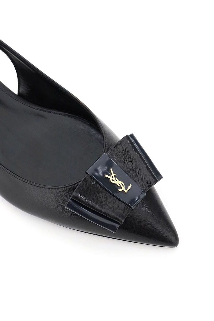 Saint Laurent Anais Slingback Flats With Bow: image 1