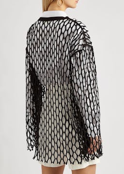 Henato black jersey-mesh top: image 1