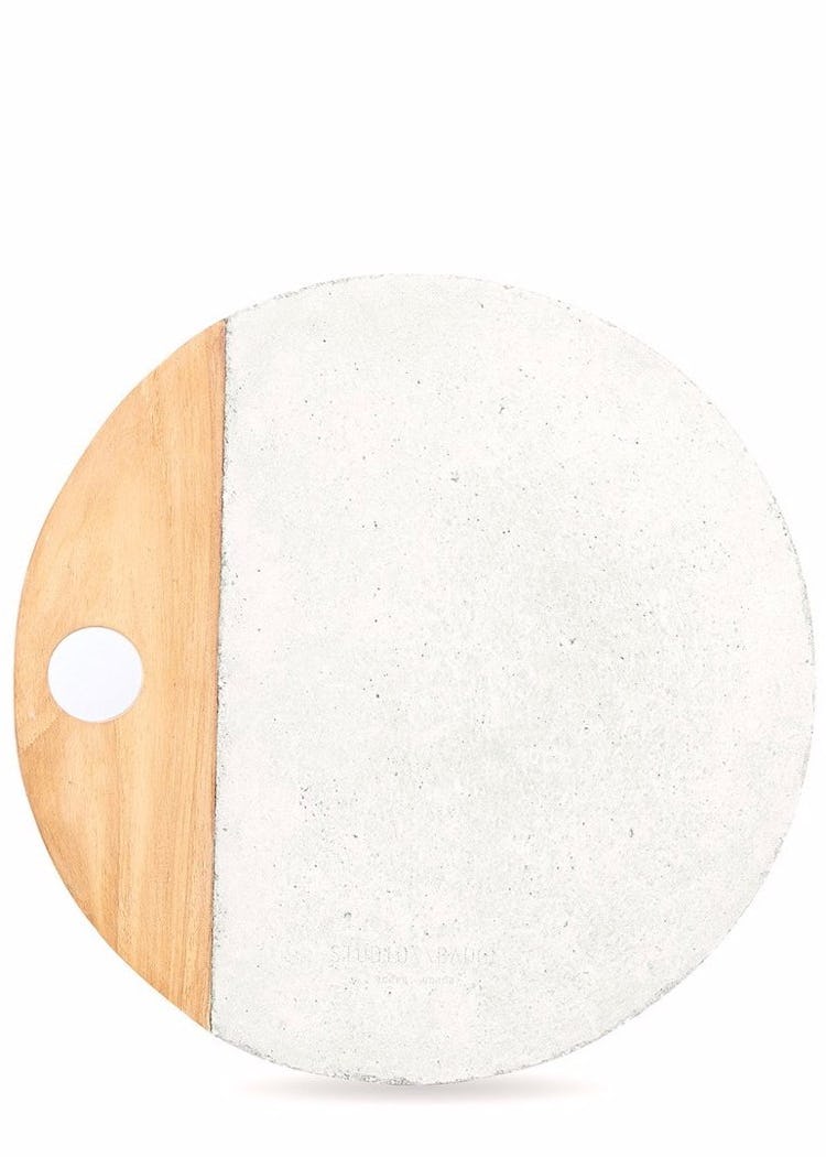 Afriyie Concrete Platter in Moondust White: image 1
