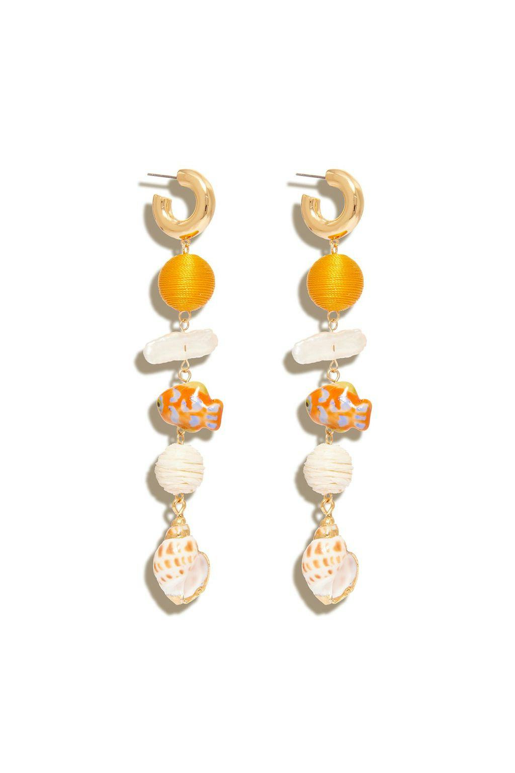 Lux Cora Hoop Dangle Earring in Orange Multi: image 1