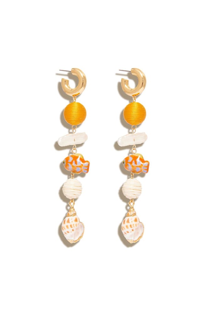 Lux Cora Hoop Dangle Earring in Orange Multi: image 1