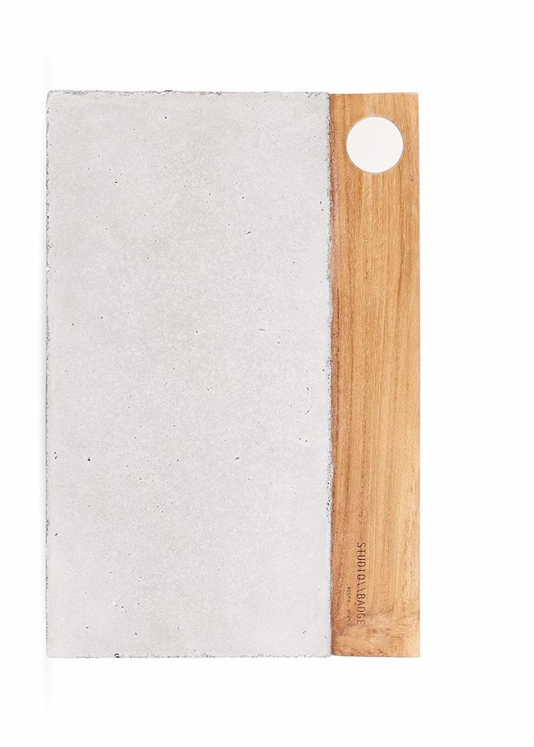 Mini Aitch Concrete Platter in Moondust White: image 1