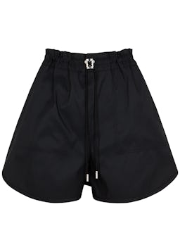 Black satin-twill shorts: image 1