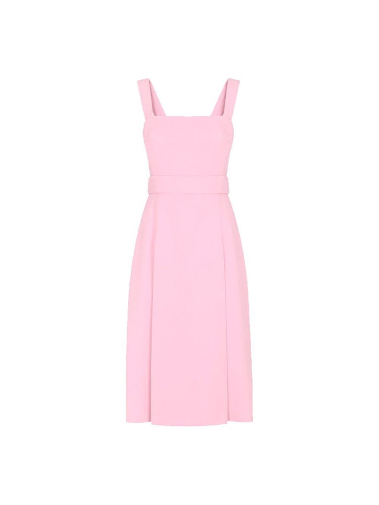 Sleeveless Square Neck Midi Dress: image 1