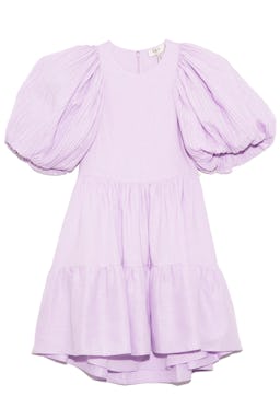 Bailey Broomstick Puff Sleeve Tiered Dress in Lilac: image 1