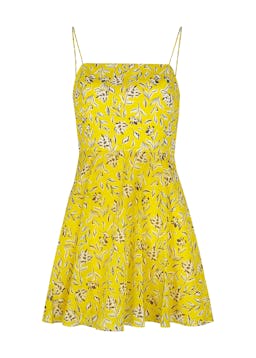 Glinda yellow floral-print mini dress: image 1