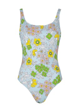 Blue printed swimsuit: image 1