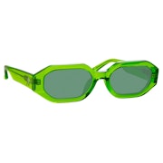 The Attico Irene Angular Sunglasses in Green: image 1
