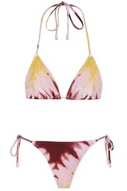 Shelly Mini Tri Bikini Set in Yellow Tie Dye: image 1