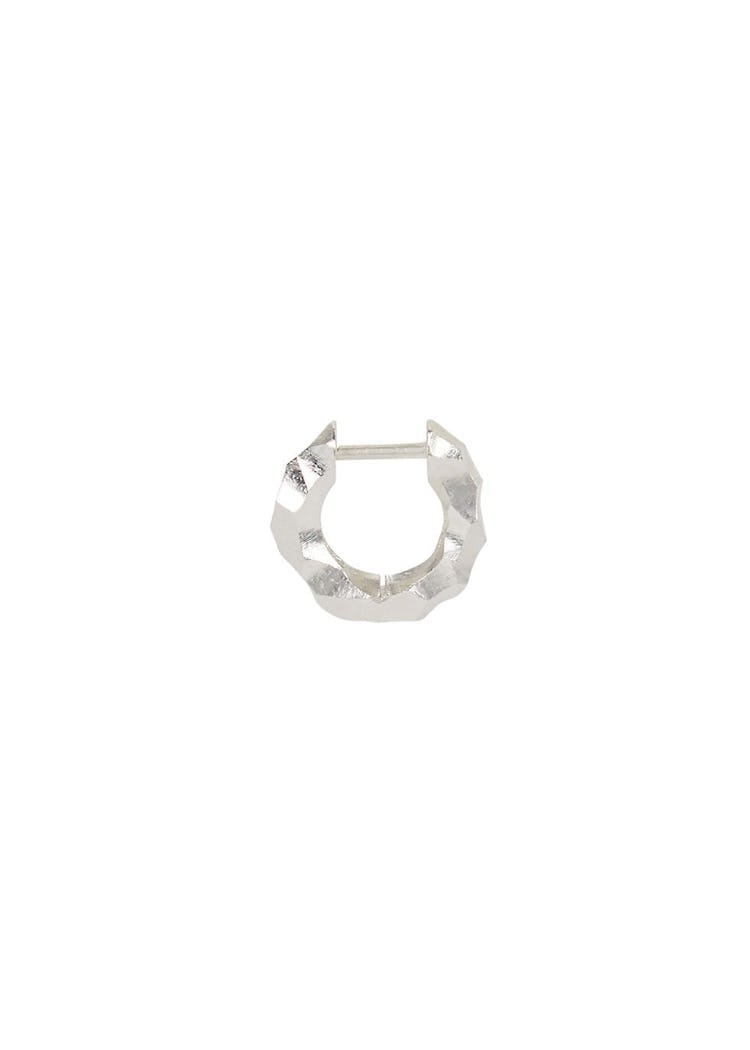 Almost sterling silver single hoop earring: image 1