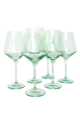 Colored Wine Stemware in Mint Green - Set of 6: image 1