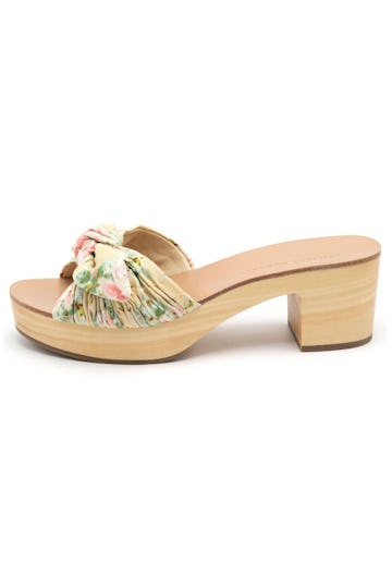 Regina Clog Slide Sandal in Tan Floral: image 1