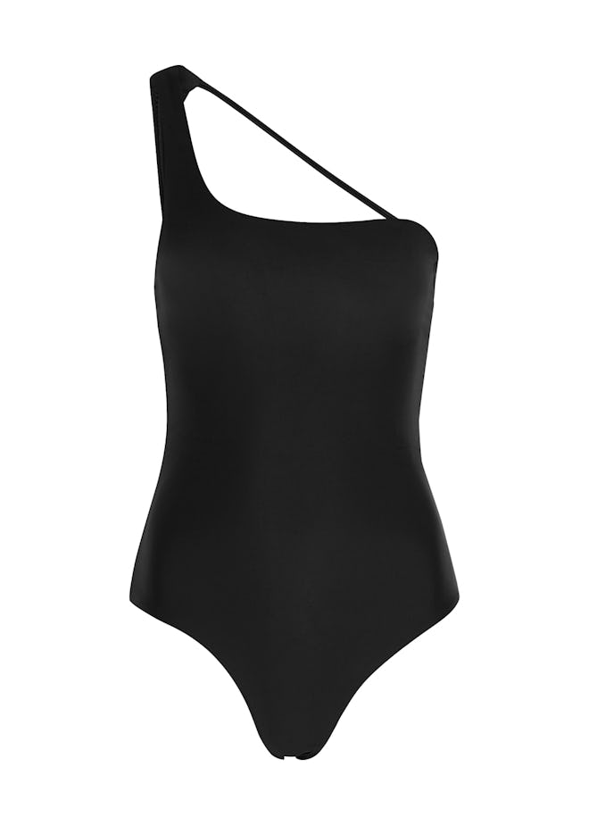 Apex black one-shoulder swimsuit: image 1