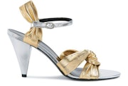 Celine Triangle Heel Twisted Sandal in Laminated Nappa Lambskin: image 1