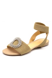Madelina Elastic Sandal in Nude/Gold/Silver: image 1