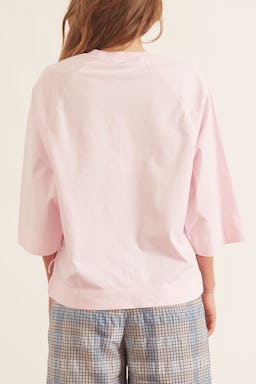 Basic Cotton Jersey Top in Pale Lilac: additional image