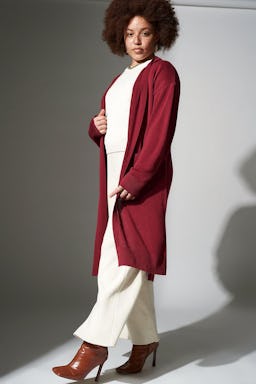 Uneven Hem Longline Cardigan: additional image