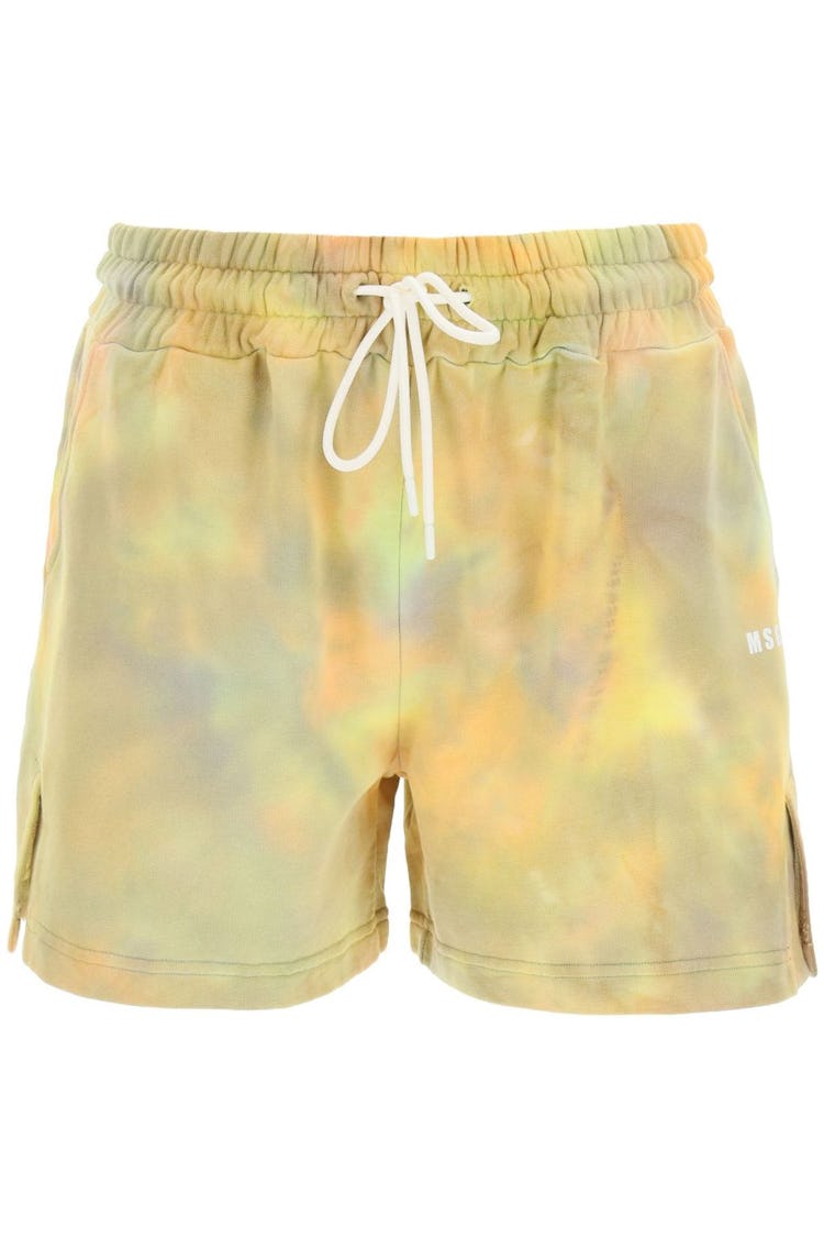 Msgm Tie-dye Shorts With Micro Logo: additional image