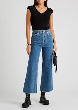 Grace blue wide-leg cropped jeans: additional image