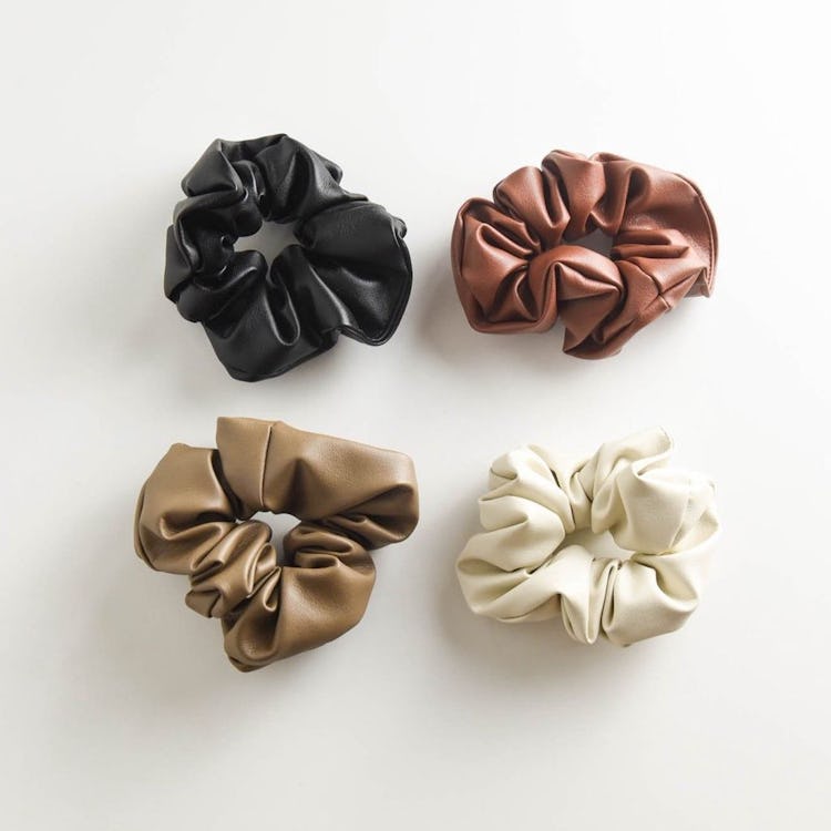 Luxe Vegan Leather Scrunchie: additional image