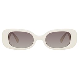Lola Rectangular Sunglasses in White: additional image