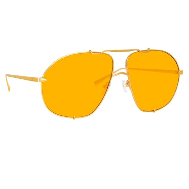 The Attico Mina Oversized Sunglasses in Yellow Gold and Orange: additional image