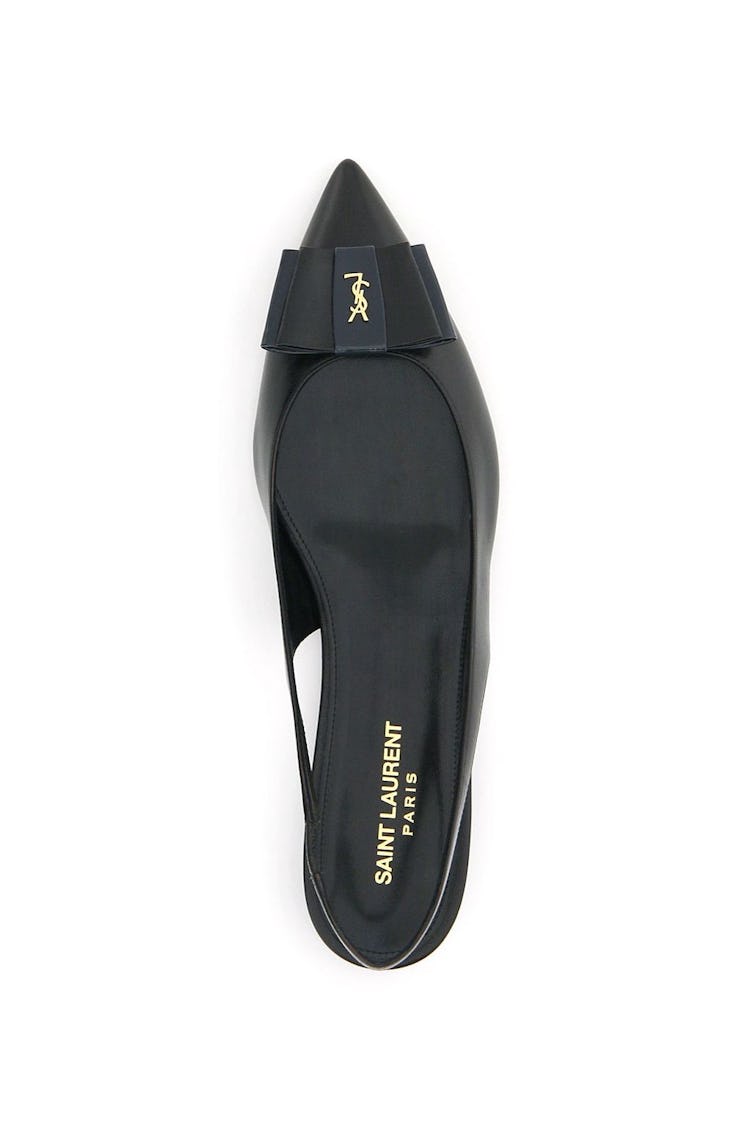 Saint Laurent Anais Slingback Flats With Bow: additional image